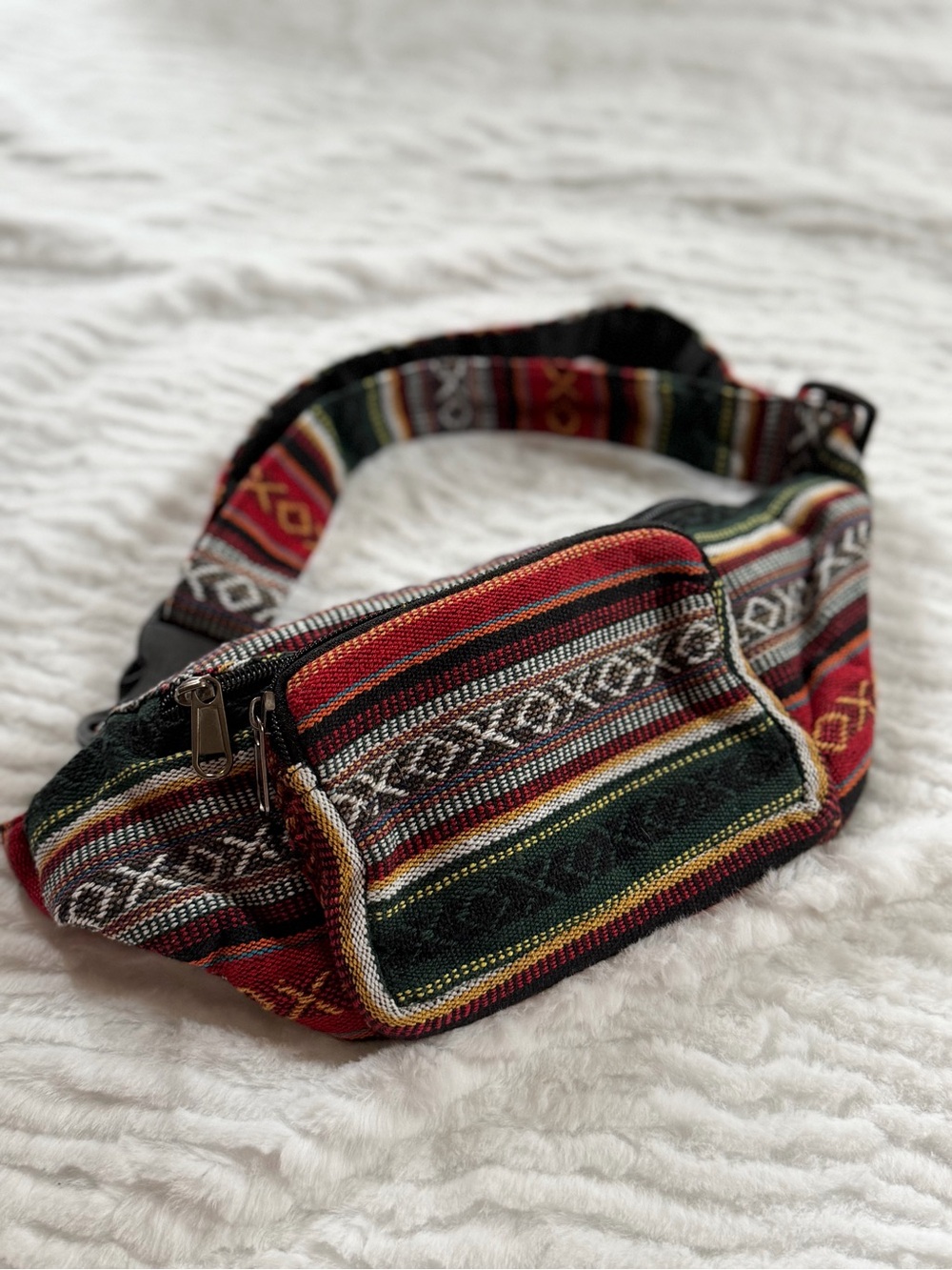 Boho Stripe Woven Fanny Pack